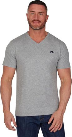 Raging Bull Mens Organic V Neck Classic T-Shirt (5XL) (Grey Marl)