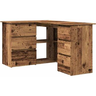 vidaXL Corner Desk Old Wood 145x100x76 cm Engineered Wood vidaXL