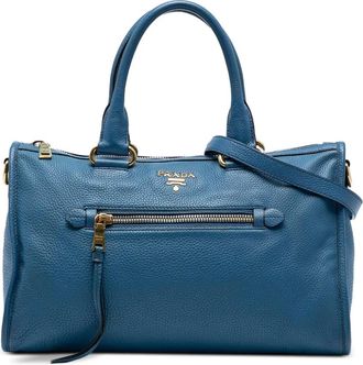 Prada 2013-2025 Vitello Daino Zip Top satchel - Blue