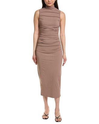 Susana Monaco Gathered Mock Neck Sleeveless Dress