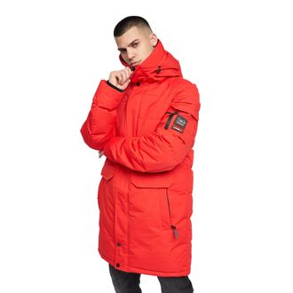 Crosshatch Heren Milwaka lange gewatteerde jas (Rood)