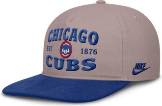 Nike Chicago Cubs Cooperstown Pro Nike Mens MLB A-Frame Adjustable Hat in Brown | NB1B0KJ6C78-HG2