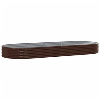 vidaXL Jardinera Arriate Acero Galvanizado Marr&oacute;n 373x140x36cm Vidaxl