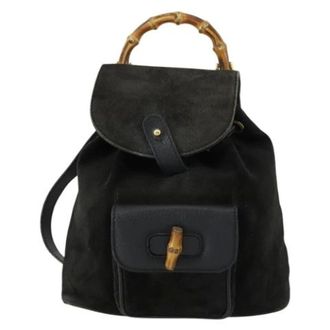 Gucci Vintage, unisex, Zwart, ONE Size, Bamboe, Pre-owned Vintage bamboe rugzak