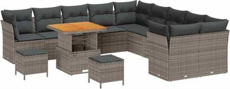 vidaXL Vidaxl - Conjunto De Sof&aacute; De Jard&iacute;n 13 Pcs Gris 80 X 80 X 71 Cm