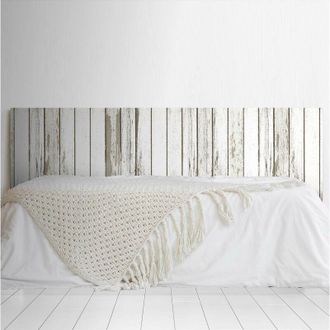 OEM Cabecero Cama Pvc Decorativo Econ&oacute;mico Impresi&oacute;n Digital Tablas Estampado Madera Envejecida Verticales Estrechas Blanco Disponible Varias Medidas (150