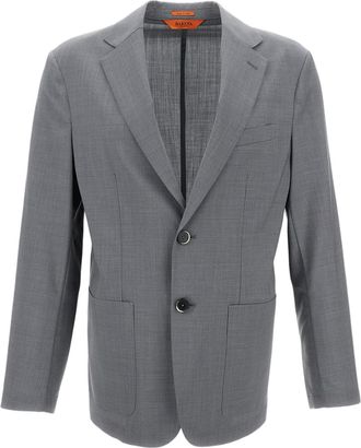 Barena Single-Breasted Wool Jacket with Notched Lapel