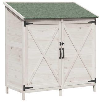 vidaXL Cobertizo De Jard&iacute;n Con Techo Blanco 106 X 56 X 113,5 Cm Vidaxl