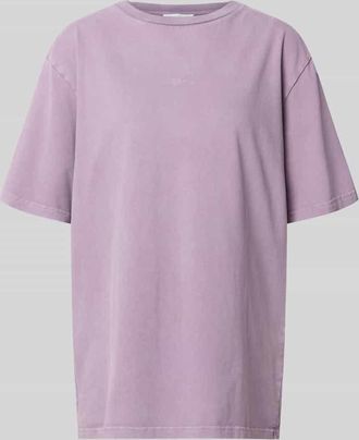 Oh April Oversized T-Shirt mit Label-Stitching Modell Farmers Market in Aubergine, Gr&ouml;&szlig;e XS