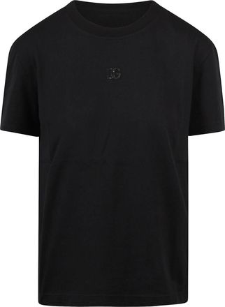 Dolce & Gabbana Crew-neck T-shirt with a rhinestone DG logo