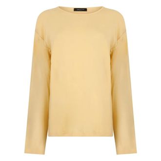 Fabiana Filippi Blouses, female, Beige, Size: 2XS Long Sleeve Viscose Top