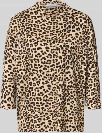 Christian Berg Longsleeve mit Stehkragen in Sand, Größe XXL