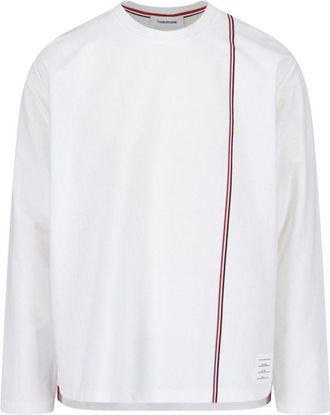 Thom Browne Logo Long-Sleeve T-Shirt - White