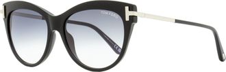 Tom Ford Womens Cat Eye Sunglasses TF821 Kira 01B Black/Palladium 56mm