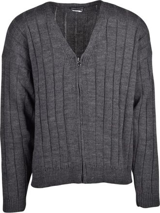 Daniele Alessandrini Cardigan met rits - Heren - Vesten - Grijs - L - Wol - Truien & Vesten