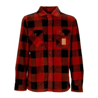 Etnies Rust Fleece Langemouw Overhemd - Heren - Casual Overhemden - Oranje - L - Polyester - Overhemden