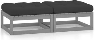 vidaXL Vidaxl - Reposapi&eacute;s De Jard&iacute;n Con Cojines 2 Uds Madera Maciza De Pino