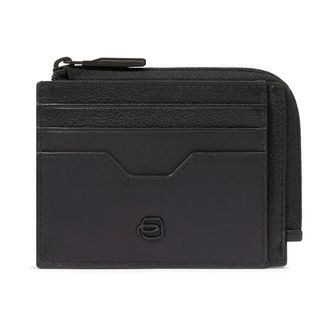 Piquadro Wallets & Cardholders, male, Black, Size: ONE SIZE Zipped Coin Purse with Document Holder
