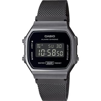 Casio Collection Vintage Unisexs Black Watch A168WEMB-1BEF Stainless Steel (archived) - One Size
