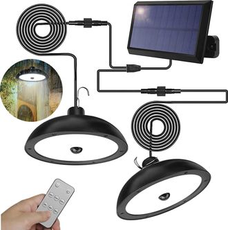 OEM 1 L&aacute;mpara Solar Con Sensor De Movimiento, Resistente Al Agua, Brillo Ajustable, Control Remoto Para Jard&iacute;n, Balc&oacute;n, Camping, Luz Blanca