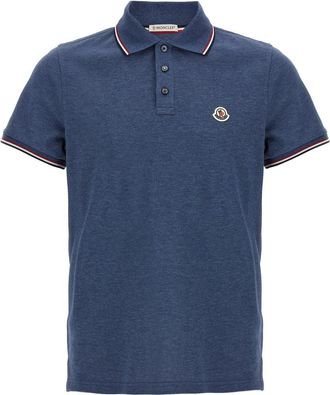 Moncler Blue Logo Polo