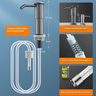 OEM Dispenser Di Sapone Per Lavello Da Cucina Con Pompa Integrata E Tubo Di Prolunga Da 40 Pollici