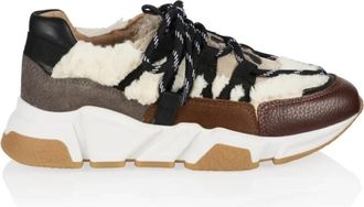 DWRS Teddy Leren Sneakers - Dames - Sneakers - Bruin - 37 EU - Leer - Schoenen
