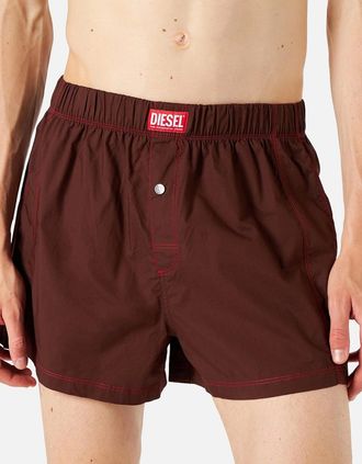 Diesel Mens DIESEL UUBX-STARK Mens Boxer Shorts Relaxed Fit Brown Woven Cotton Underwear NEW - Size: 37/36/32