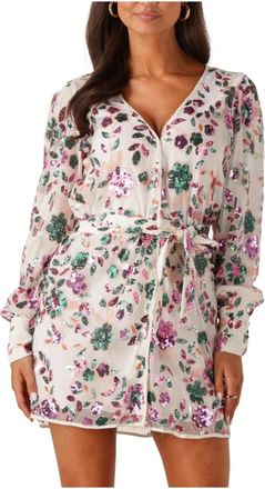 Harper & Yve Kleedjes, Dames, Veelkleurig, L, Polyester, Ecru Yade-Dr Mini Jurk