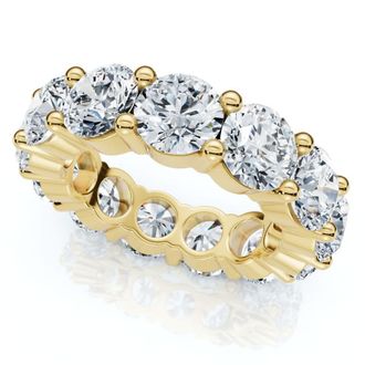 Pompeii3 7Ct Diamond Round Cut Eternity Ring 14k Gold Lab Grown Anniversary Band