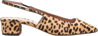 Aquazzura Kameelbruin dierenprint slingback schoenen - Dames - Pumps - Bruin - 35 EU - Schoenen
