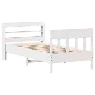 Berkfield Home Decorative Bed Frame Frame White 75x190 cm Small Single Solid Woo