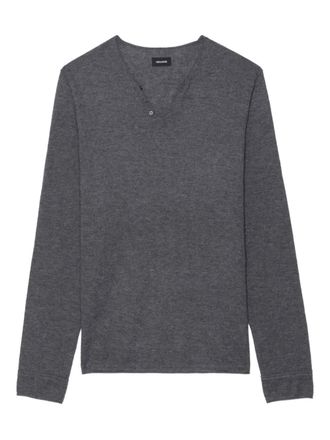 Zadig&Voltaire Monastir button sweater - men - Cashmere - M - Grey