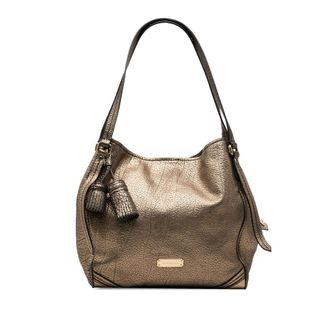 Burberry Pre-owned Burberry Small Metallic Grained Calfskin Saddle Stitch Canterbury Tassel Tote Ladies CYMKN5SXFN6UMIJW