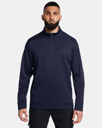 Under Armour Armour Fleece Twist Shirt Mens Navy Mock Neck 1/4 Zip DSGL1312