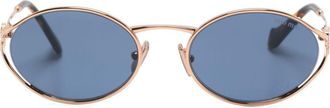 Miu Miu Eyewear oval-frame sunglasses - women - Metal - One Size - Pink