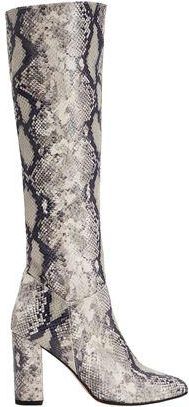 8 by YOOX PYTHON LEATHER HEELED BOOTS