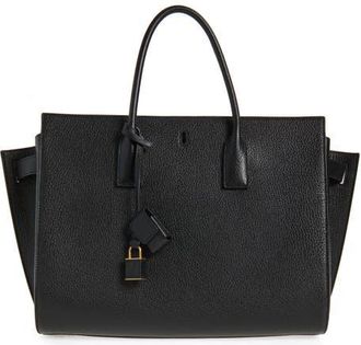 Saint Laurent Large Sac de Jour Leather Tote in Black/toasted Brown at Nordstrom