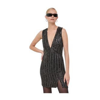Patrizia Pepe Verfraaide Feestjurk - Dames - Feestkleedjes - Zwart - XS - Polyester - Kleedjes
