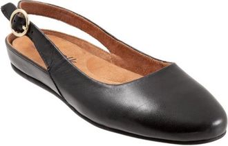 Softwalk Sandy Flatss EE Black Leather Arch Support Slingback Hawk2725