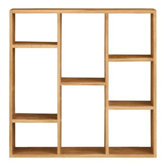 Moloo Estanter&iacute;a de pared con 8 nichos en roble macizo 70x70 cm