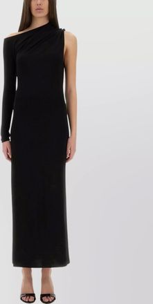 Courr&egrave;ges one-shoulder maxi dress side slit