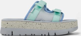 Camper Oruga - Sandali stile sliders blu e grigi con suola platform-Grigio