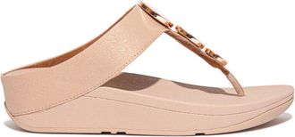 FitFlop Dames Fit Flop Halo Shimmer Toe-Post Sandalen in Beige