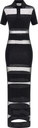 Coperni Black Striped Sheer Polo dress