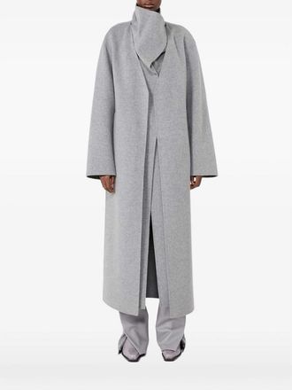 Sportmax Pure Wool Long Coat - Mid-grey