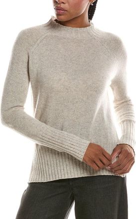 Fort&eacute; Cashmere Basic Trim Low Funnel 100% Cashmere Pullover