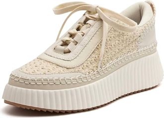 Jellypop Womens Lace Up Platform Woven Sneakers In Beige