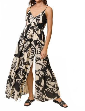 Hutch Flores Dress In Black/ivory Tropical