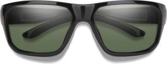 Smith Arvo 61mm ChromaPop Polarized Wraparound Sunglasses in Black /Chromapop Gray Green at Nordstrom